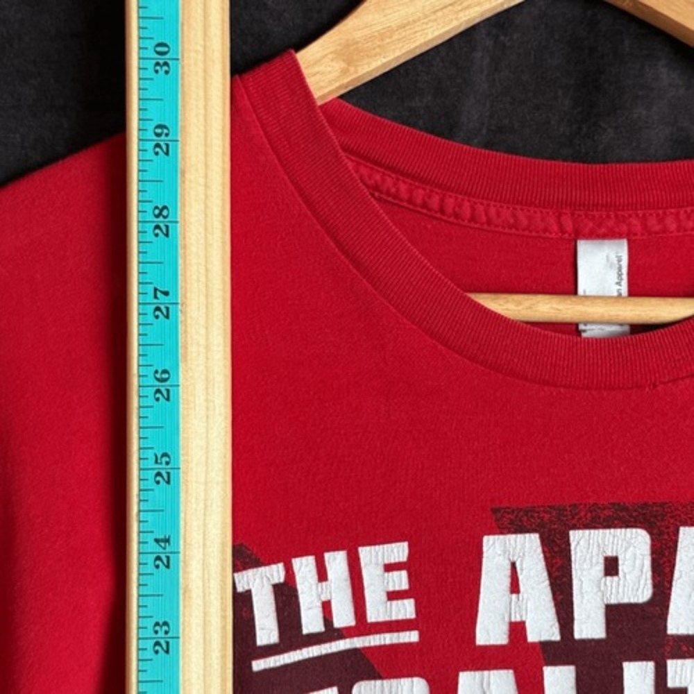 American Apparel Apathy Coalition Tee‎ XL Red Satire Graphic Meme Core USA Shirt - Picture 11 of 12